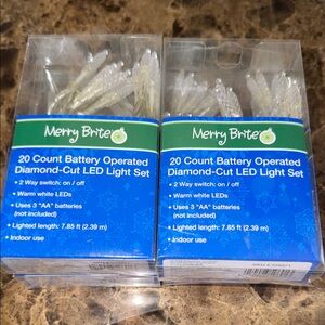 Four strings of LED LIGHTS 20 count two way switch warm white almost 8 feet each